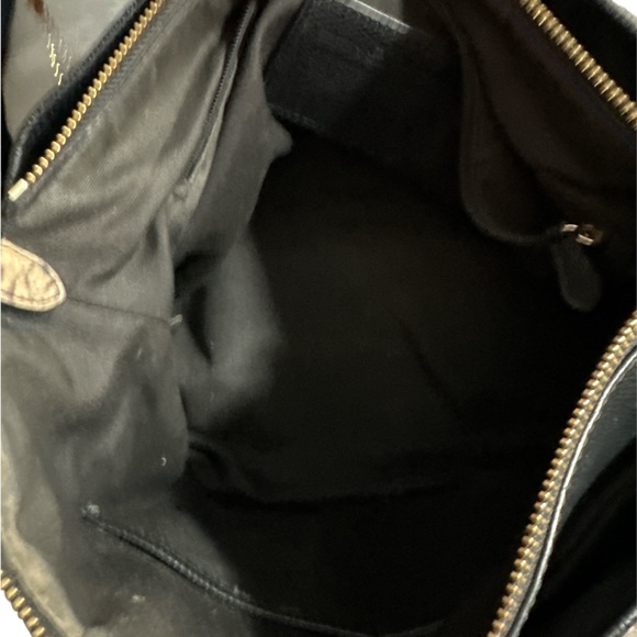 Coach leather black and cream with snakeskin straps very large bag nice - Picture 8 of 17